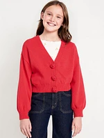 Button-Front Cardigan Sweater for Girls