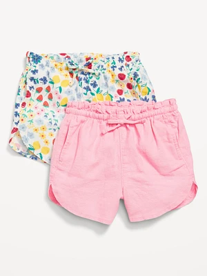 Dolphin-Hem Shorts 2-Pack for Toddler Girls