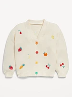 Embroidered Button-Front Cardigan Sweater for Toddler & Baby