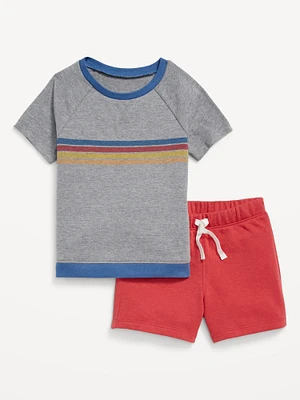 Raglan-Sleeve Jersey-Knit T-Shirt and Shorts Set for Baby