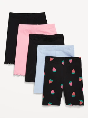 Long Biker Shorts Variety 5-Pack for Girls