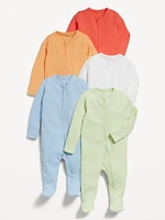 Sleep & Play 2-Way-Zip Footed One-Piece 5-Pack for Baby