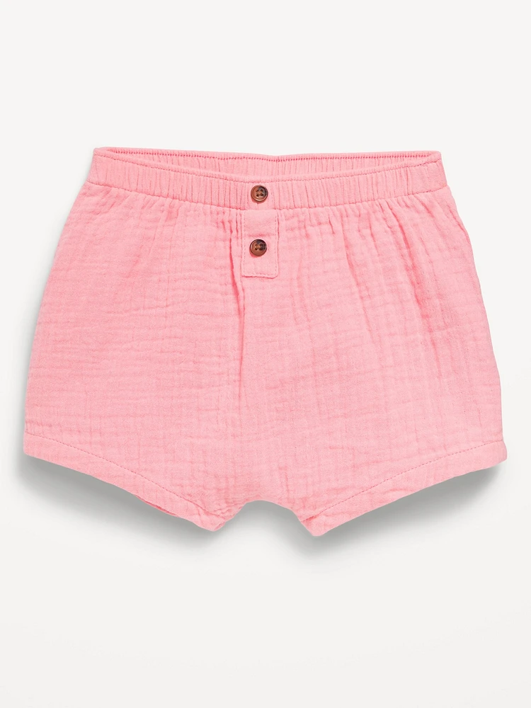 Double-Weave Button-Front Shorts for Baby