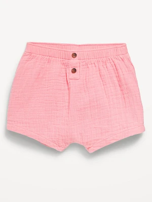 Double-Weave Button-Front Shorts for Baby