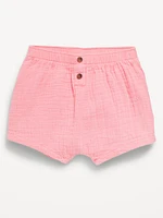 Double-Weave Button-Front Shorts for Baby