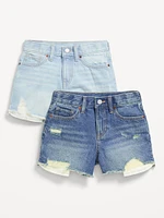 High-Waisted Ripped Frayed-Hem Jean Shorts 2-Pack for Girls