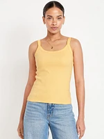 90s Ribbed Lace-Trim Tank