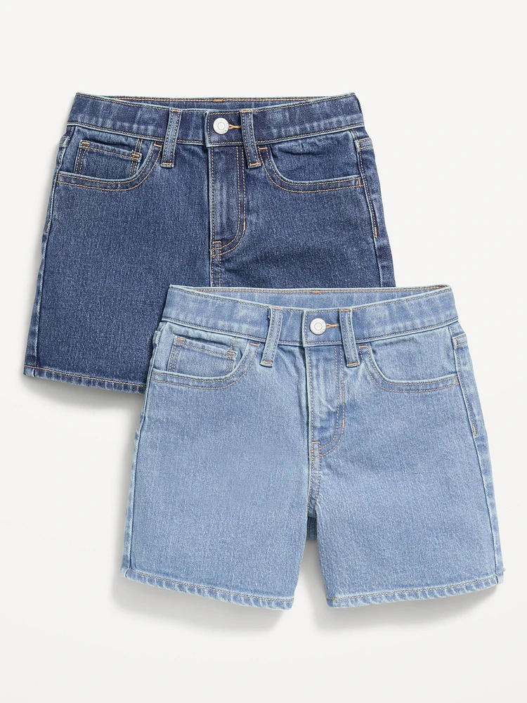 High-Waisted Jean Midi Shorts 2-Pack for Girls