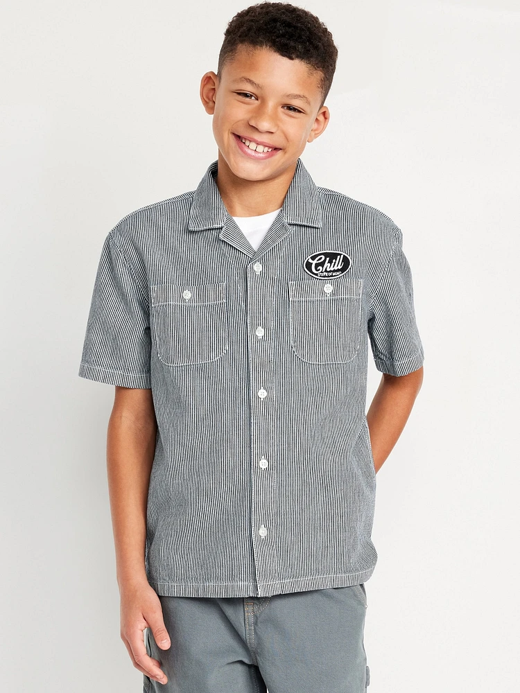 Printed Loose Short-Sleeve Graphic Shirt for Boys