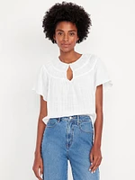 Flutter-Sleeve Dobby Top