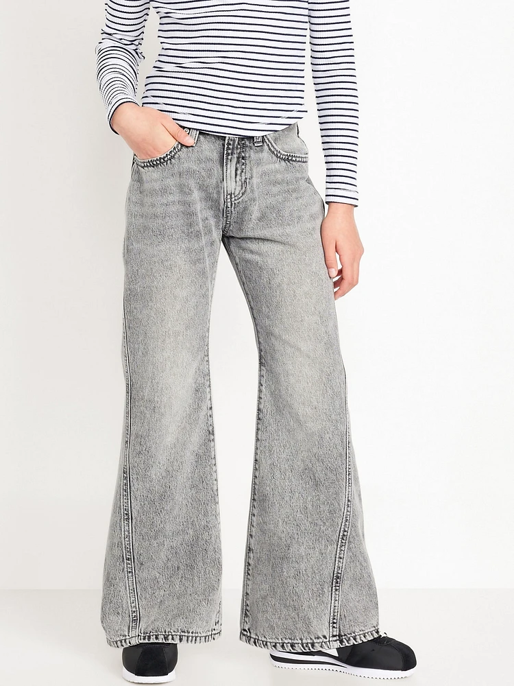 High-Waisted Baggy Flare-Leg Jeans for Girls