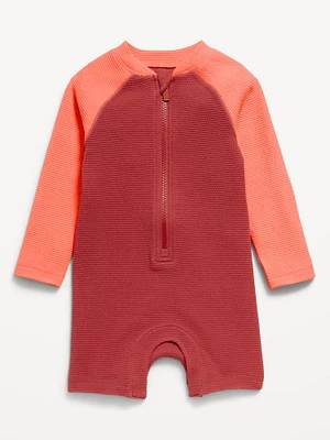 Color-Block Swim Rashguard One-Piece for Baby