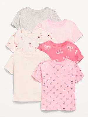 Short-Sleeve T-Shirt 6-Pack for Toddler Girls