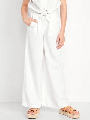 High-Waisted Linen-Blend Wide-Leg Pants for Girls