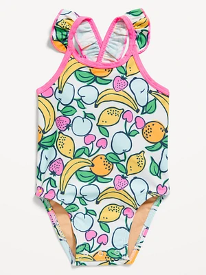 Printed Ruffled One-Piece Swimsuit for Baby