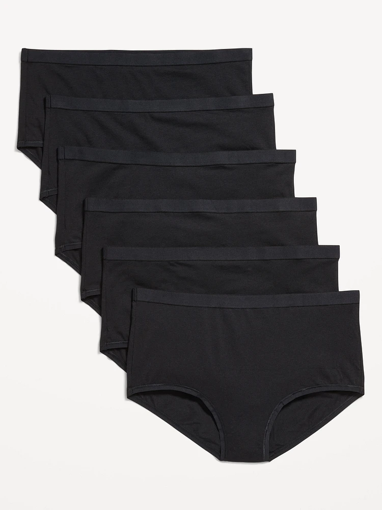 High-Waisted Everyday Brief Cotton Underwear 6-Pack