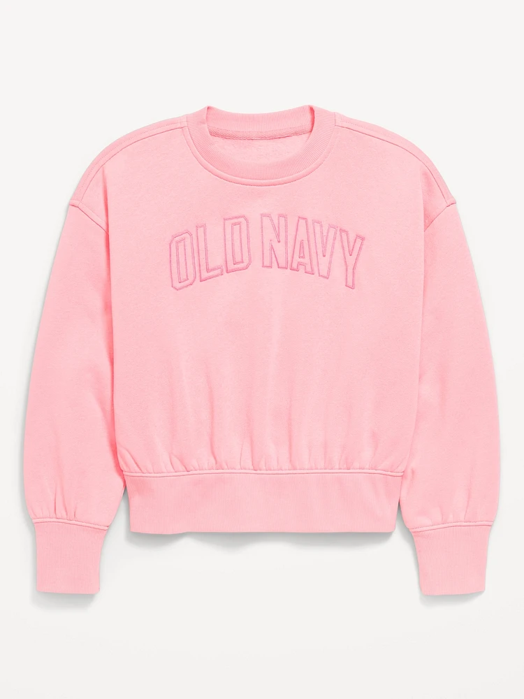 Favorite Fleece Oversized Logo-Graphic Sweatshirt for Girls