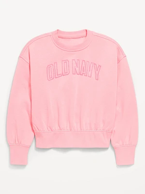 Favorite Fleece Oversized Logo-Graphic Sweatshirt for Girls