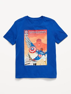 Marvel Captain America Gender-Neutral Graphic T-Shirt for Kids