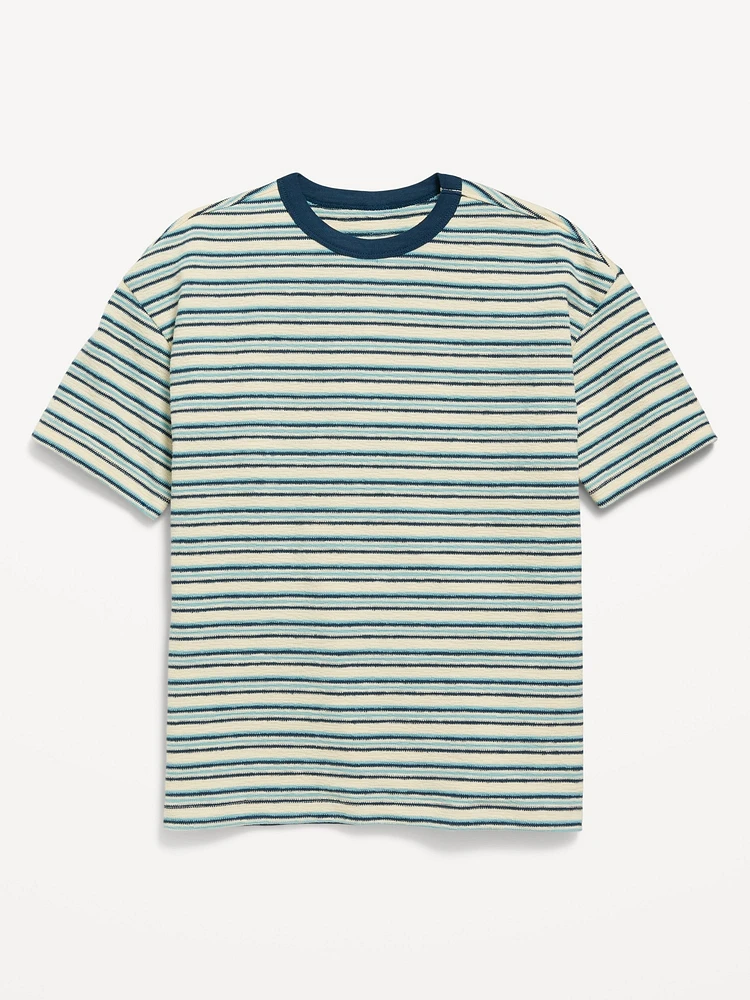 Oversized Short-Sleeve Textured-Knit T-Shirt for Boys