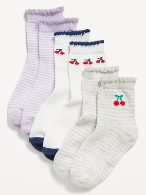 Ruffle-Cuff Crew Socks 3-Pack for Toddler & Baby