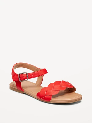 Faux-Leather Braided Sandals for Girls