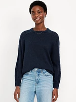 Pointelle Pullover Sweater