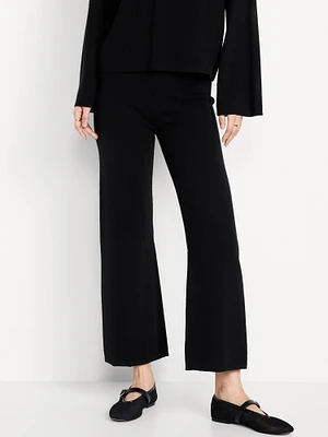 High-Waisted Crop Kick Flare weater Pants