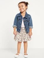 Printed Button-Front Twill Swing Skirt for Toddler Girls