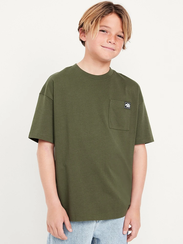 Oversized Short-Sleeve Pocket T-Shirt for Boys