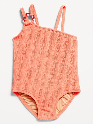 Textured Asymmetric One-Piece Swimsuit for Toddler & Baby