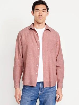 Relaxed Fit inen-Blend Shirt