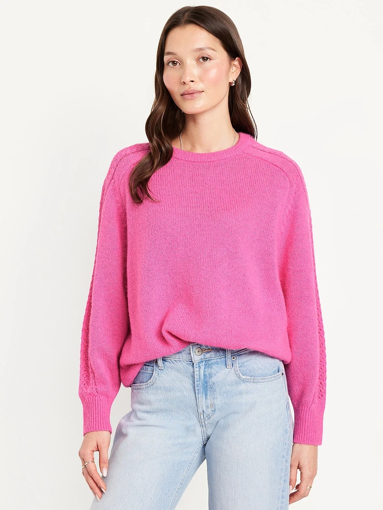 Pointelle Pullover Sweater