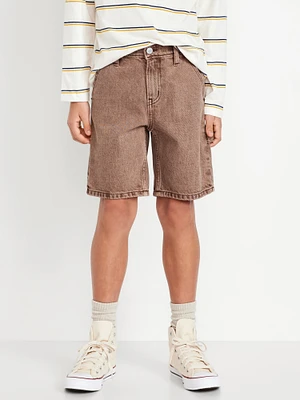 Knee Length Baggy Carpenter Jean Shorts for Boys