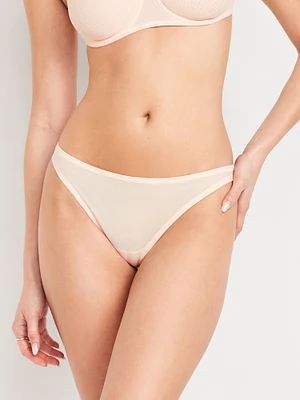 Low-Rise Mesh Thong Underwear