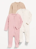 2-Way-Zip Sleep & Play Footed One-Piece 3-Pack for Baby