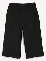 Pull-On Textured Cropped Wide-Leg Pants for Toddler Girls