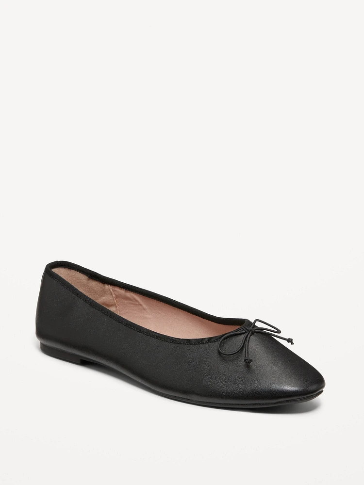 Faux-Leather Ballet Flats