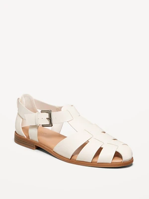 Faux-Leather Fisherman Sandals