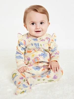 2-Way-Zip Sleep & Play Ruffle-Trim Footed One-Piece for Baby