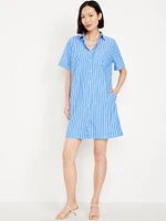 Striped Mini Shirt Dress