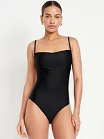 Matte Cutout Back One-Piece Swimsuit