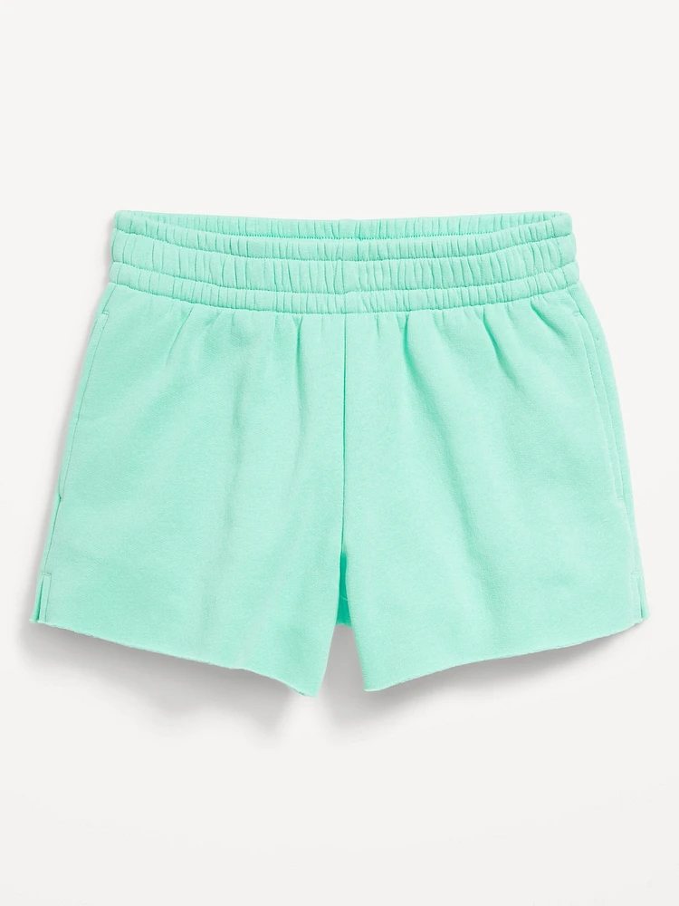 High-Waisted Cut-Off Fleece horts for Girls