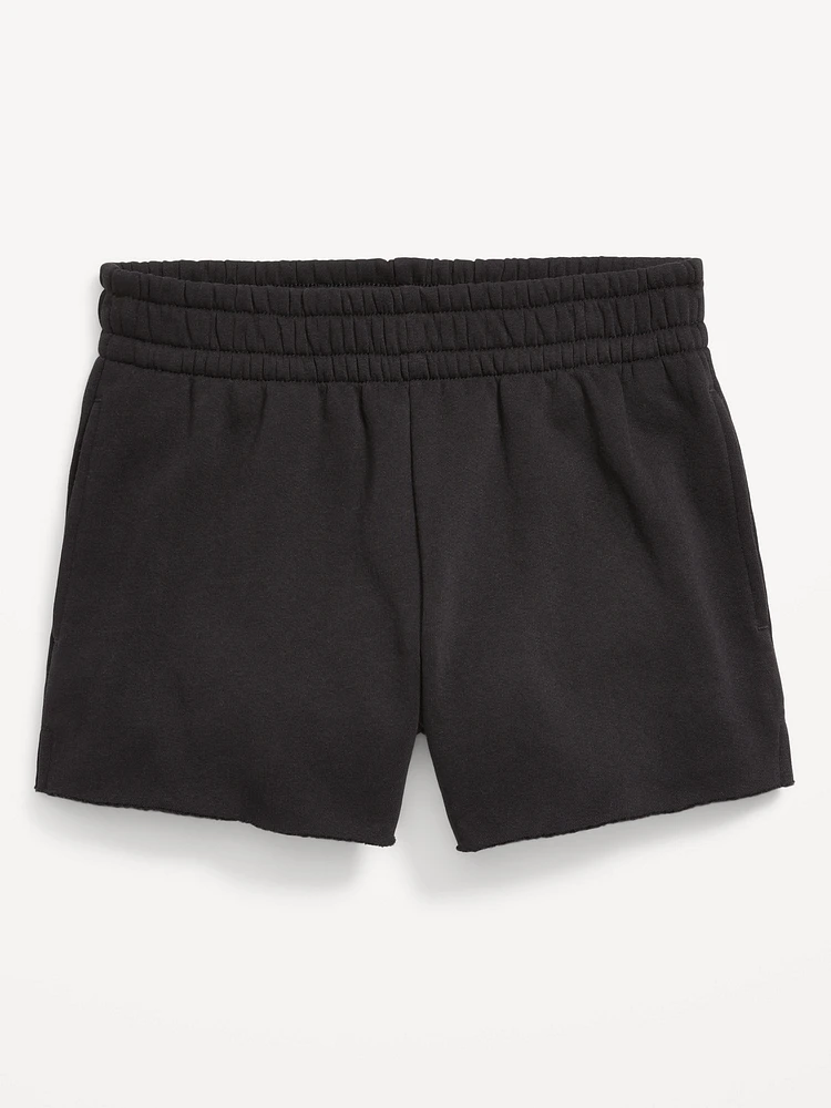 High-Waisted Cut-Off Fleece horts for Girls