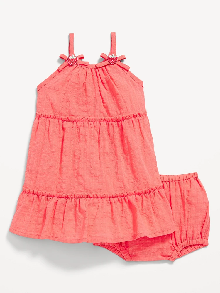 Tiered Ruffle-Trim Sundress and Shorts Set for Baby