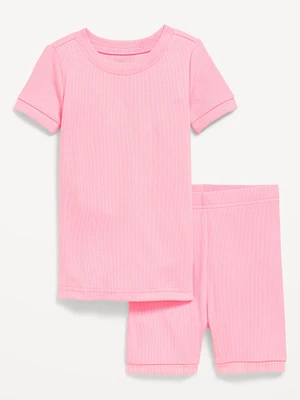 Snug-Fit Ribbed Pajama Set for Toddler & Baby