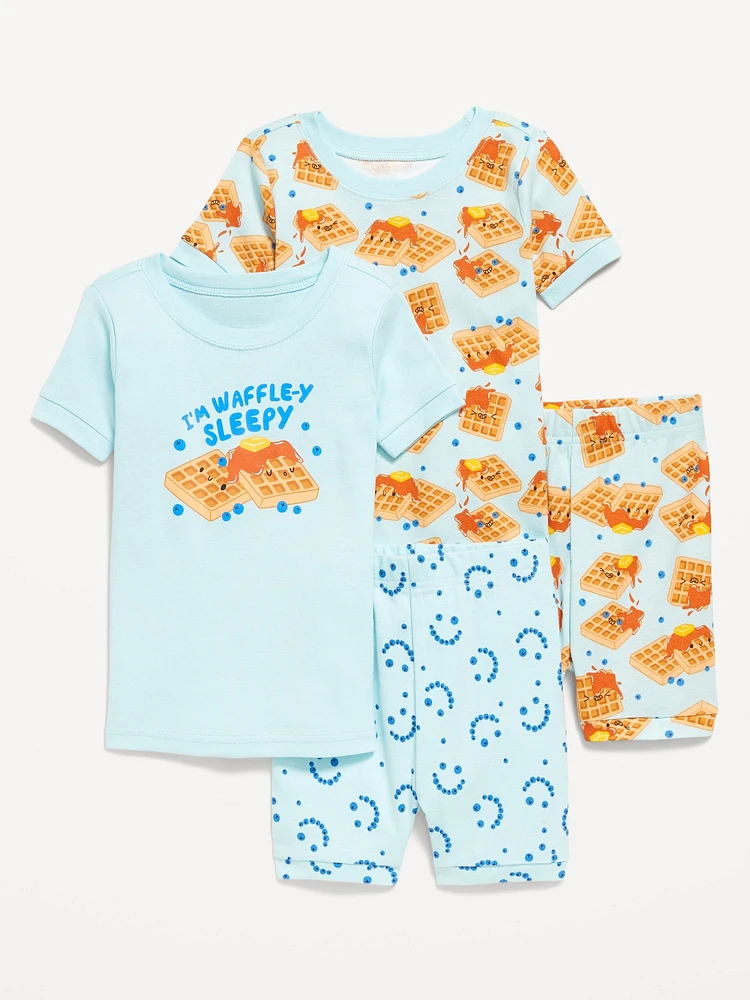 Snug-Fit Graphic Pajama 4-Piece Set for Toddler & Baby