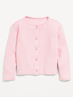 Button-Front Cardigan Sweater for Toddler Girls