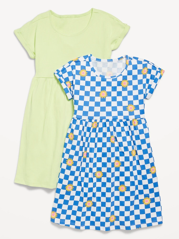 Short-Sleeve Swing Dress 2-Pack for Girls