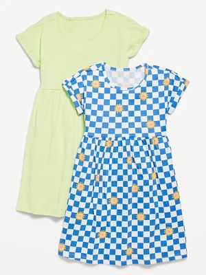 Short-Sleeve Swing Dress 2-Pack for Girls